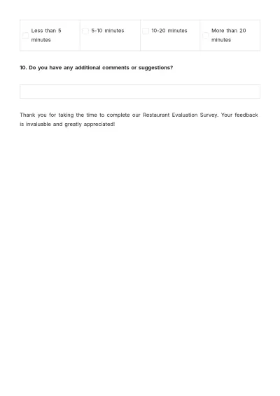 Free Restaurant Evaluation Survey Template to Edit Online