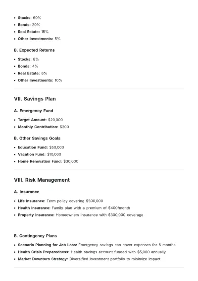 Free 10 Year Financial Plan Template to Edit Online