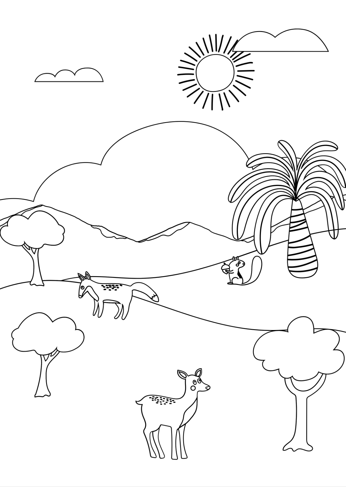 Free World Environment Day Drawing for Kids Template