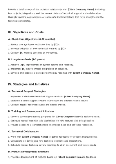 Free Technical Account Plan Template to Edit Online