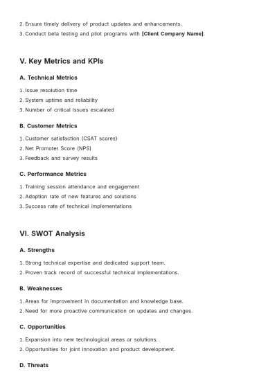 Free Technical Account Plan Template to Edit Online