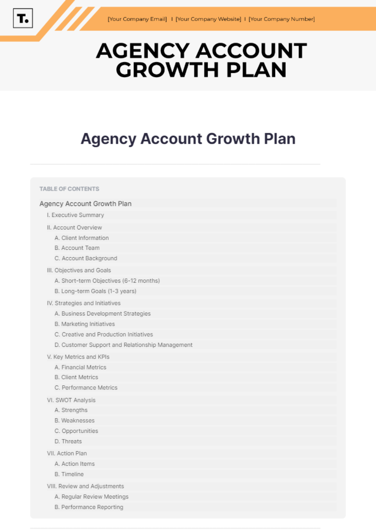 Agency Account Growth Plan Template - Edit Online & Download