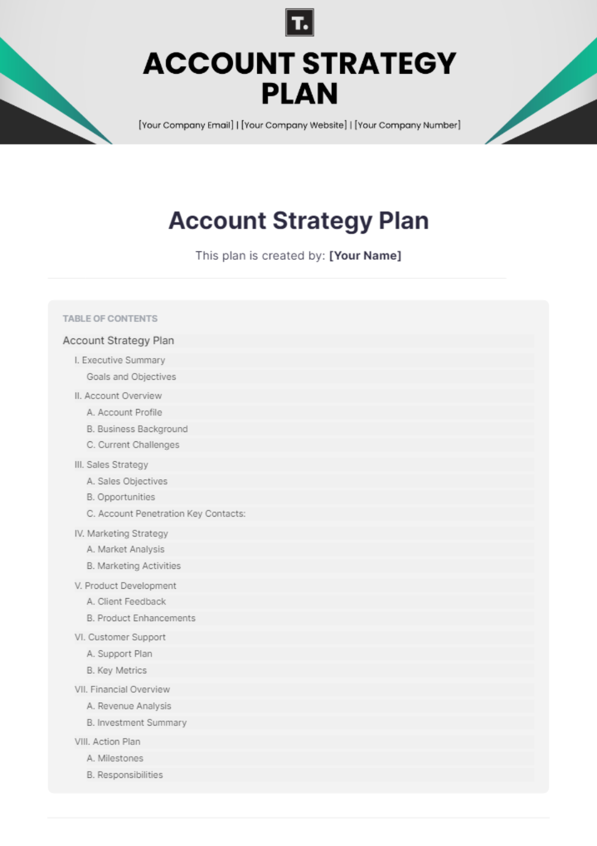 Account Strategy Plan Template - Edit Online & Download