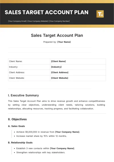Free Sales Target Account Plan Template to Edit Online