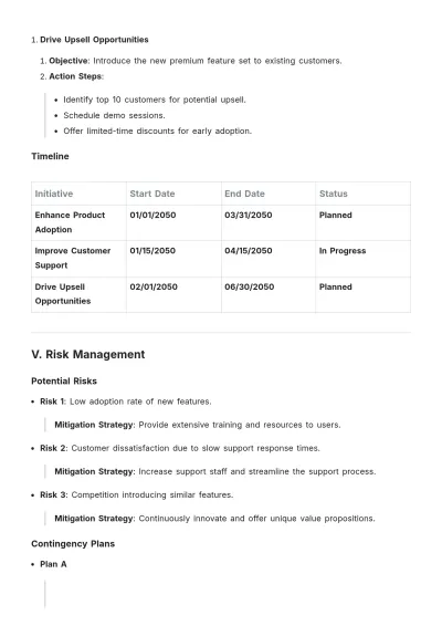 Free SaaS Account Plan Template to Edit Online