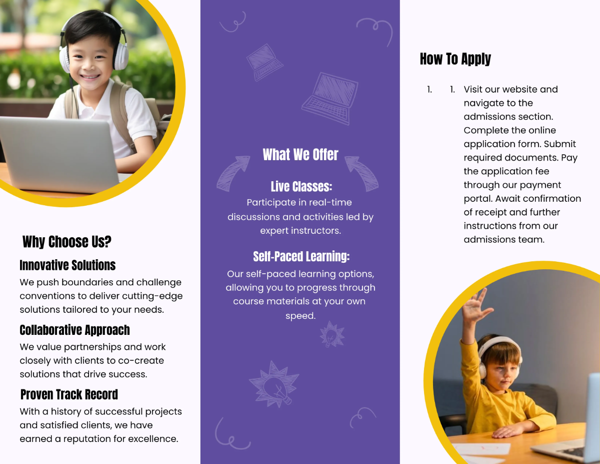 Free Online School Brochure Template to Edit Online