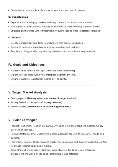 Free Enterprise Sales Account Plan Template to Edit Online
