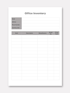 Sample Inventory List Template in Microsoft Word | Template.net