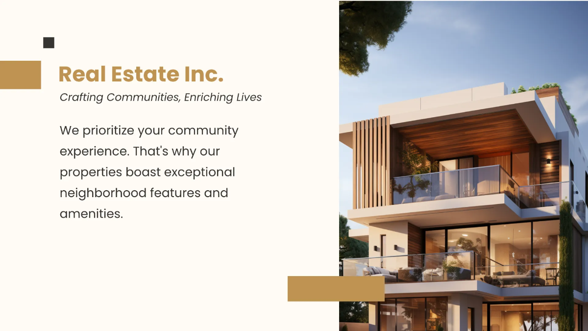 Free Neighborhood Features and Amenities Presentation Template to Edit Online