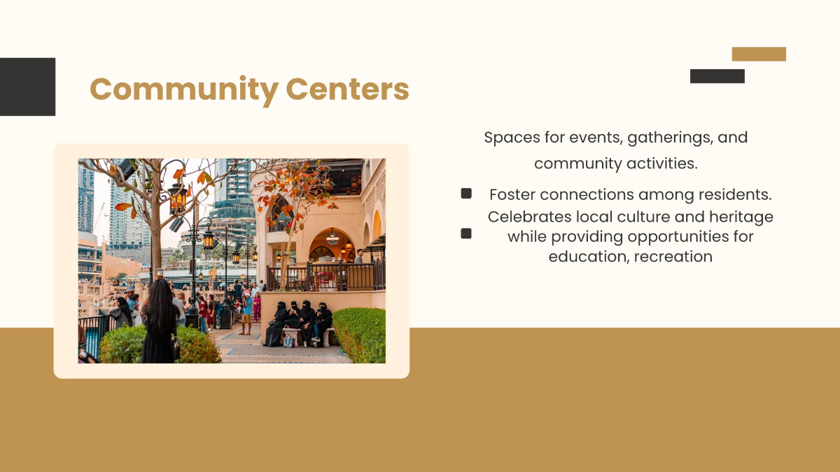 Free Neighborhood Features and Amenities Presentation Template to Edit Online