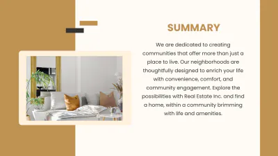Free Neighborhood Features and Amenities Presentation Template to Edit Online