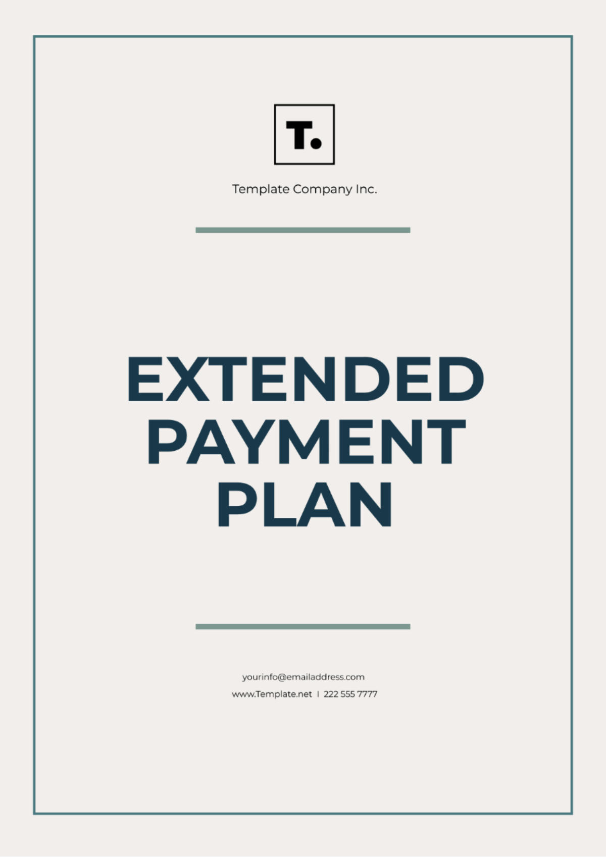 Free Extended Payment Plan Template