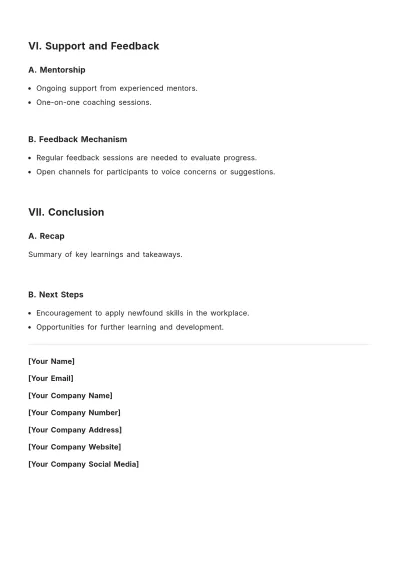 Free Technical Training Plan Template to Edit Online