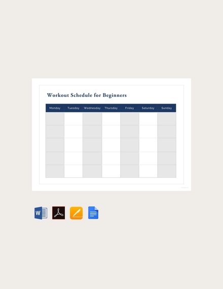 FREE Workout Schedule Templates in Google Docs | Template.net