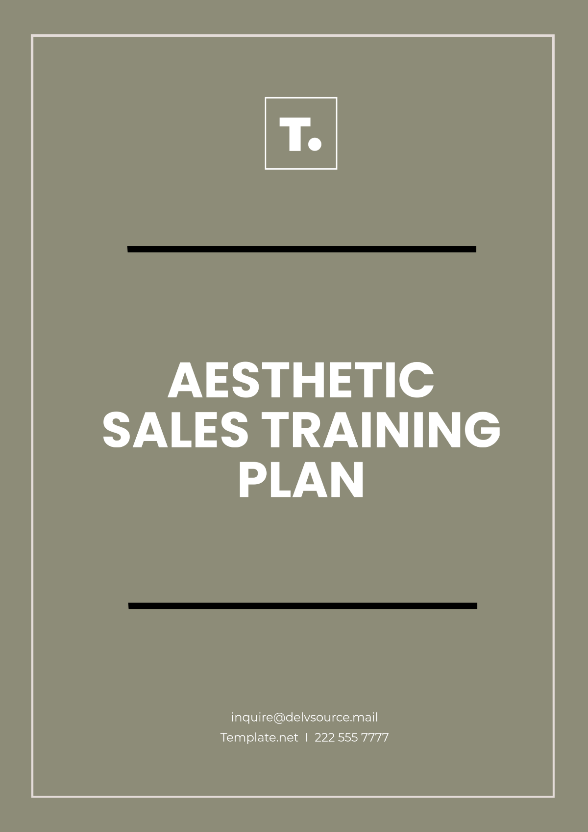 Aesthetic Sales Training Plan Template - Edit Online & Download