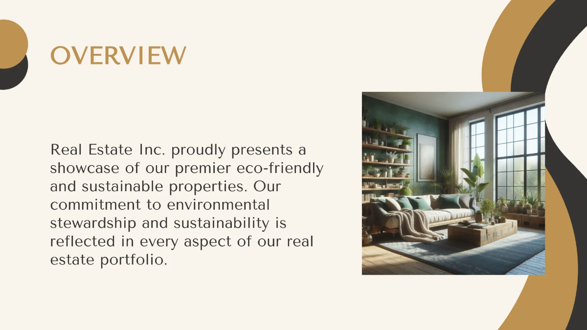 Free Eco-Friendly and Sustainable Properties Presentation Template to Edit Online