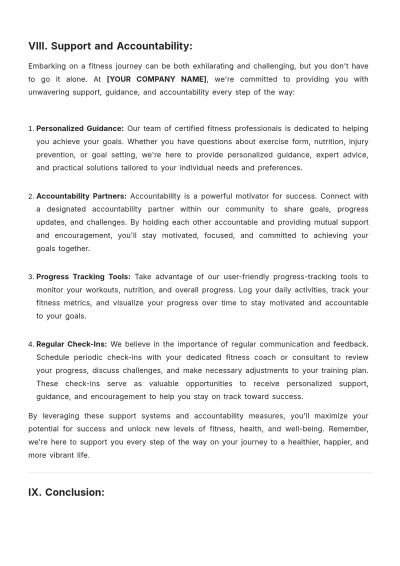 Free Workout Training Plan Template to Edit Online