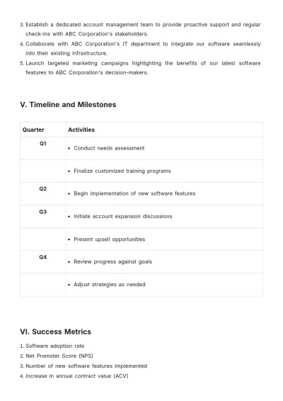 Free Customer Account Plan Template to Edit Online