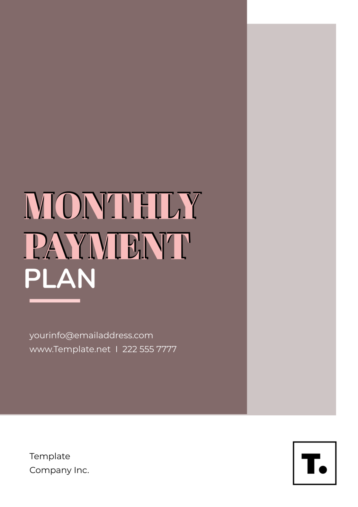Free Monthly Payment Plan Template