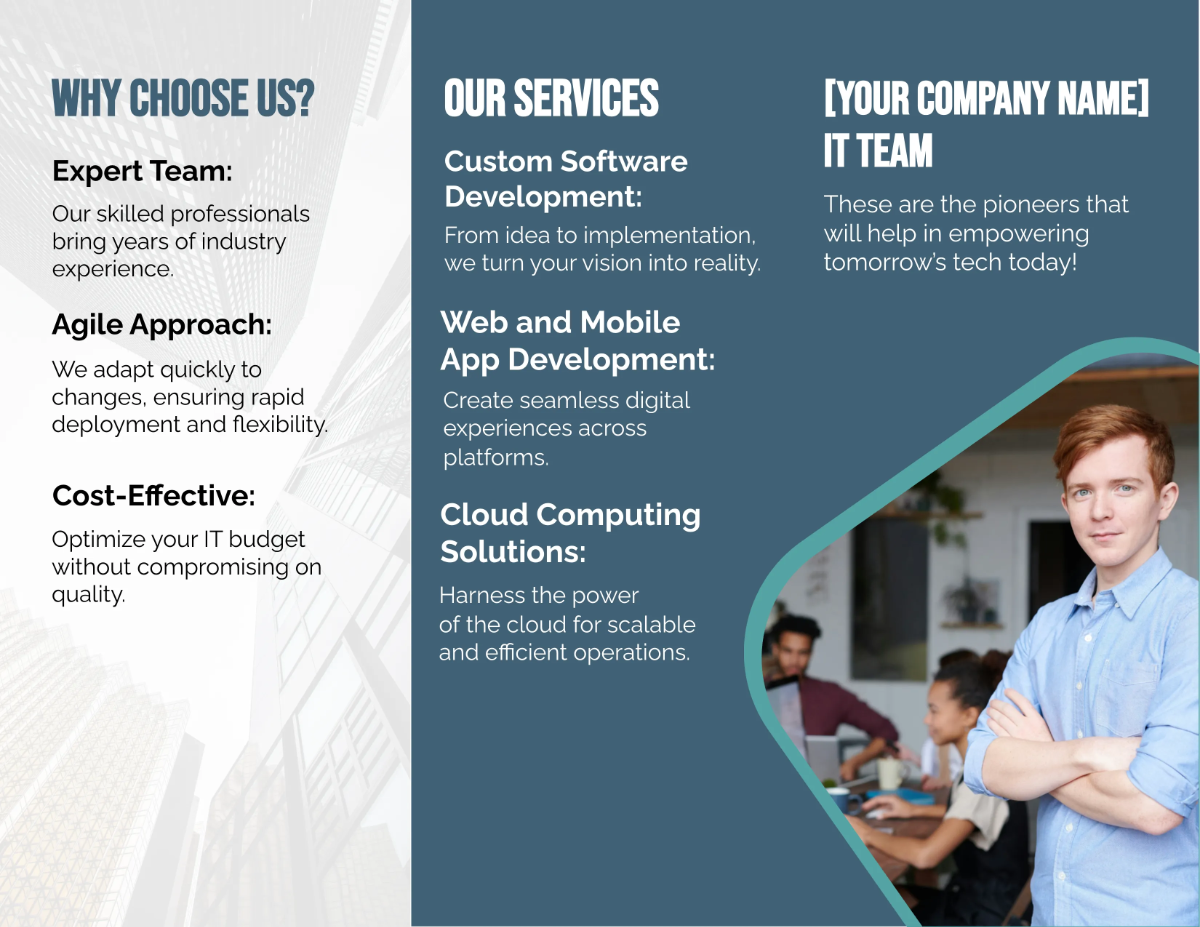 Free IT Startup Brochure Template to Edit Online