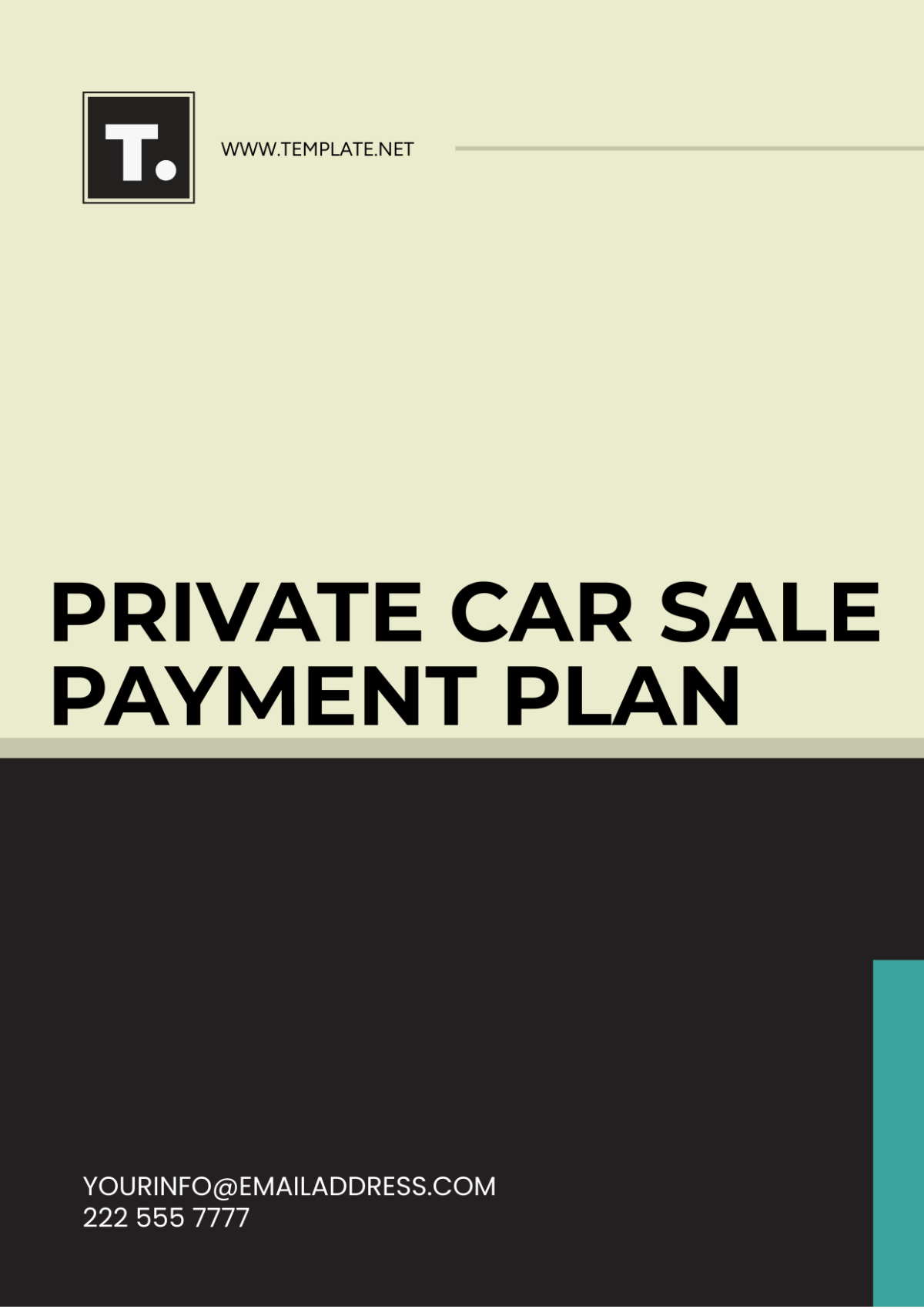 Free Private Car Sale Payment Plan Template