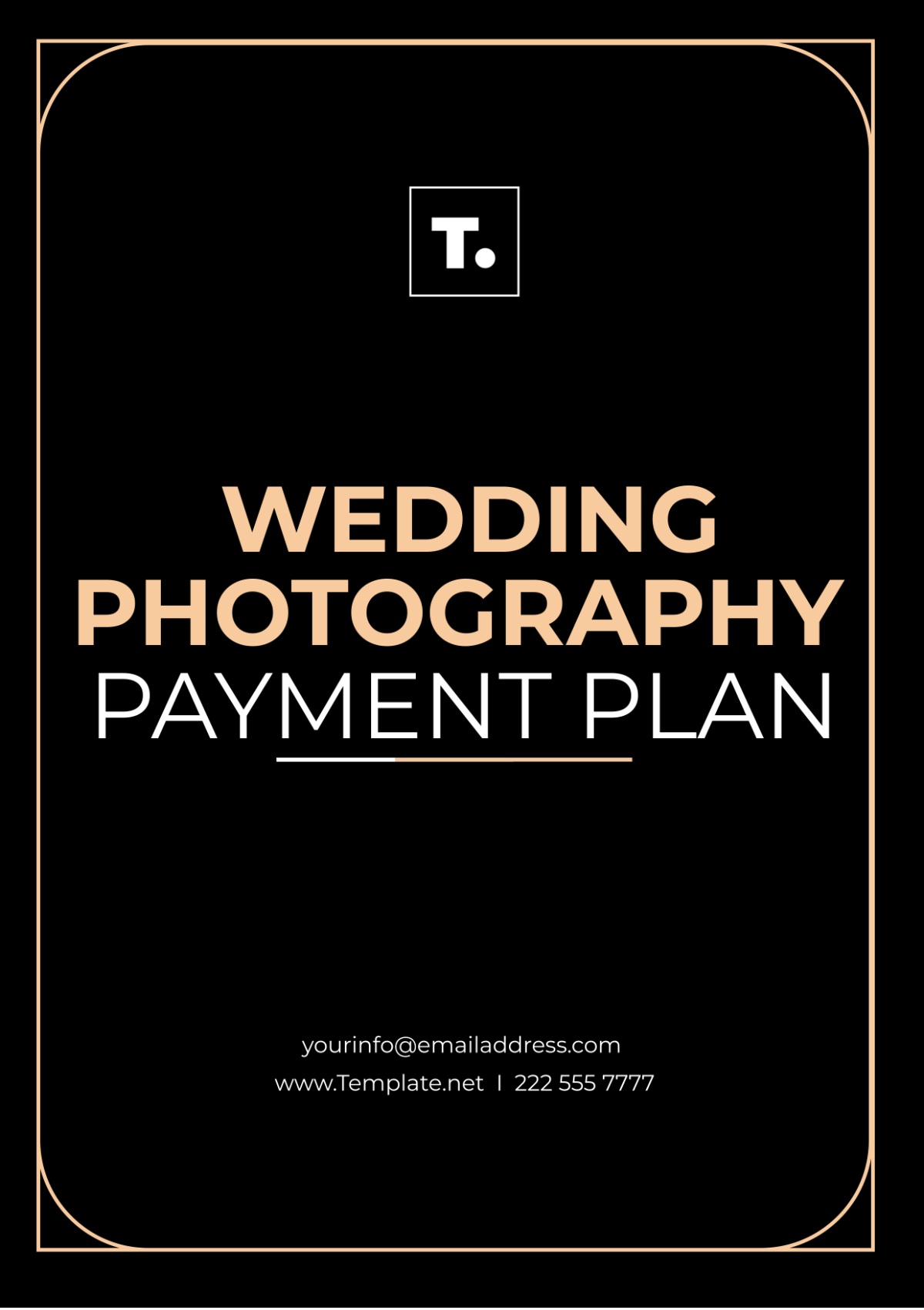 Free Wedding Photography Payment Plan Template