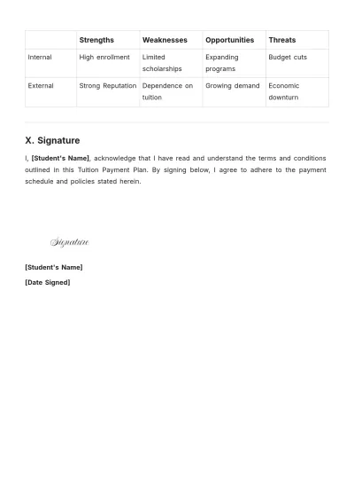 Free Tuition Payment Plan Template to Edit Online