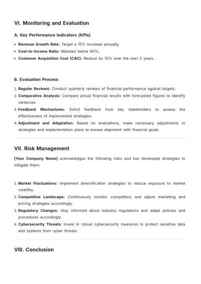 Free Agency Financial Plan Template to Edit Online