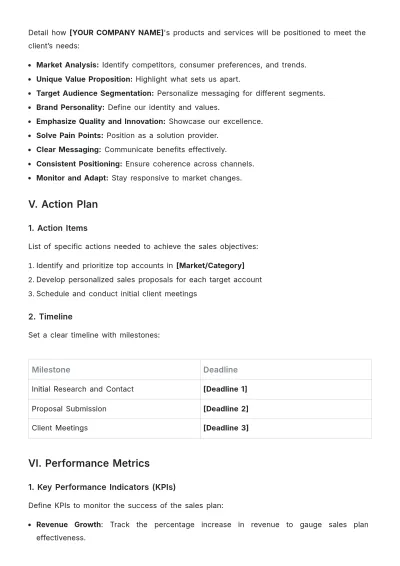 Free Sales Account Plan Template to Edit Online