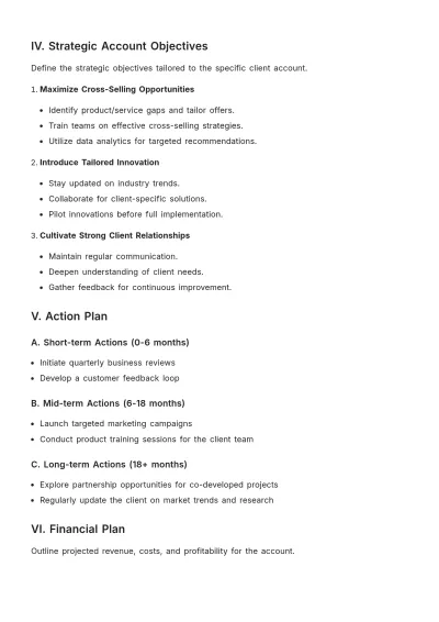 Free Account Development Plan Template to Edit Online