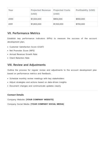 Free Account Development Plan Template to Edit Online