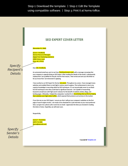 24 Seo Cover Letter Examples Most Complete Gover