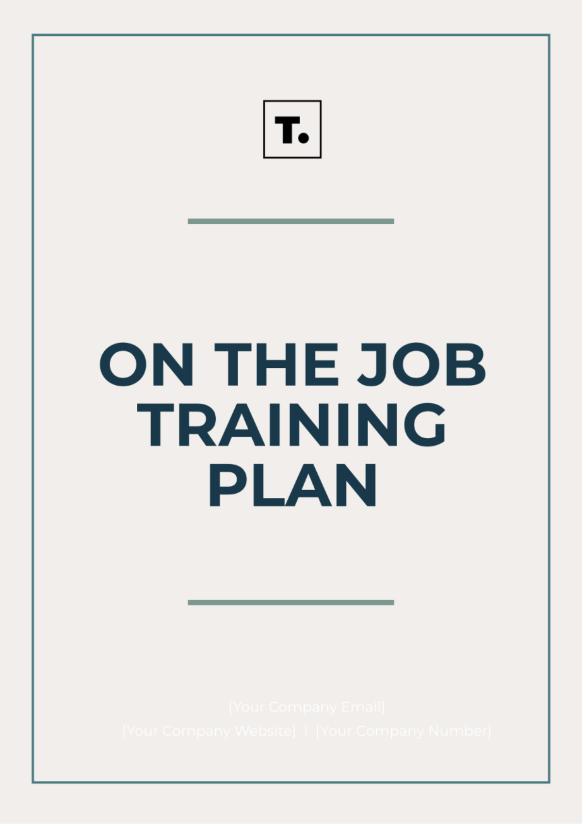 On The Job Training Plan Template - Edit Online & Download