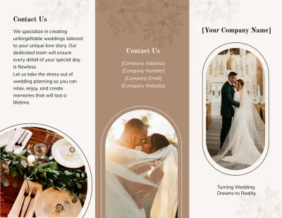 Free Wedding Organization Brochure Template to Edit Online