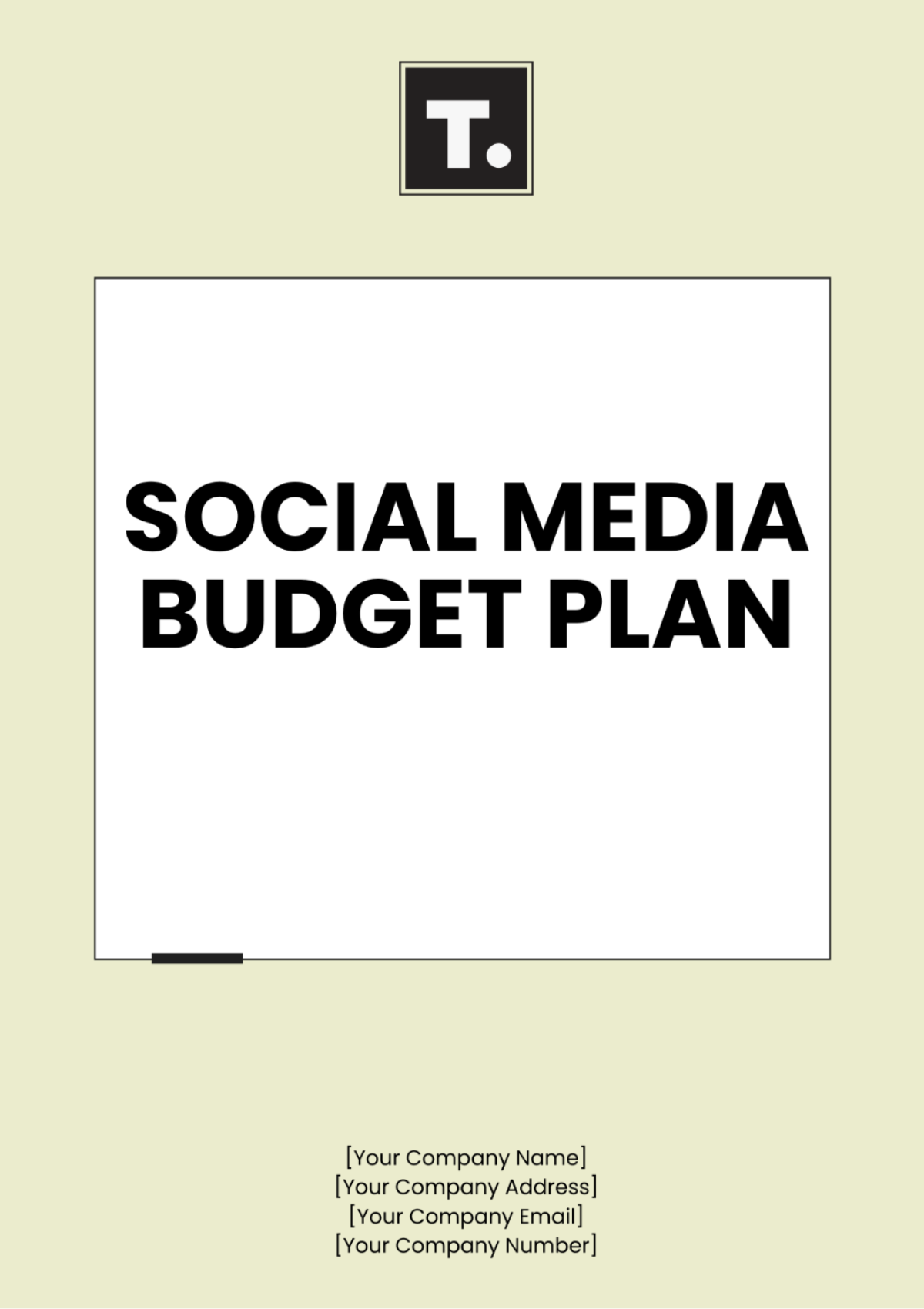 Social Media Budget Plan Template - Edit Online & Download