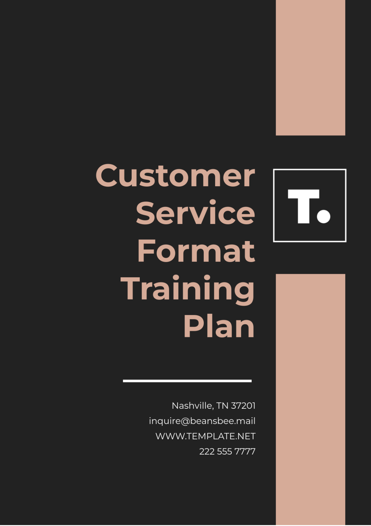 Customer Service Format Training Plan Template - Edit Online & Download