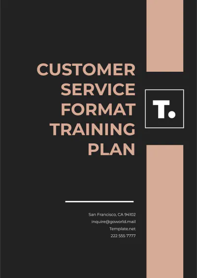 Free Customer Service Format Training Plan Template to Edit Online
