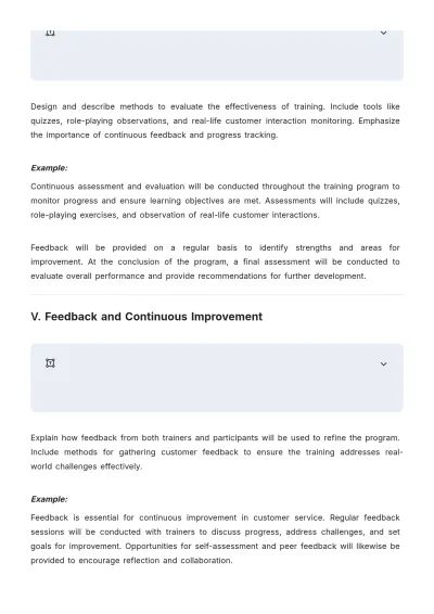 Free Customer Service Format Training Plan Template to Edit Online