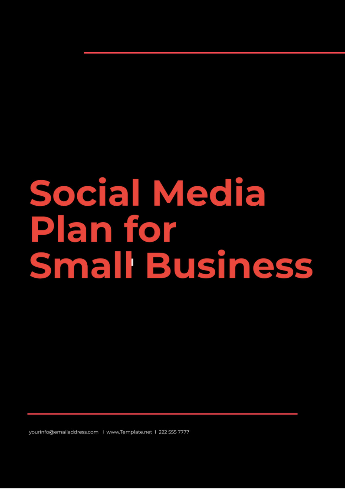 Free Social Media Plan For Small Business Template