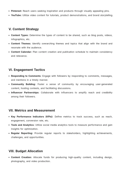 Free Social Media Strategic Plan Template to Edit Online