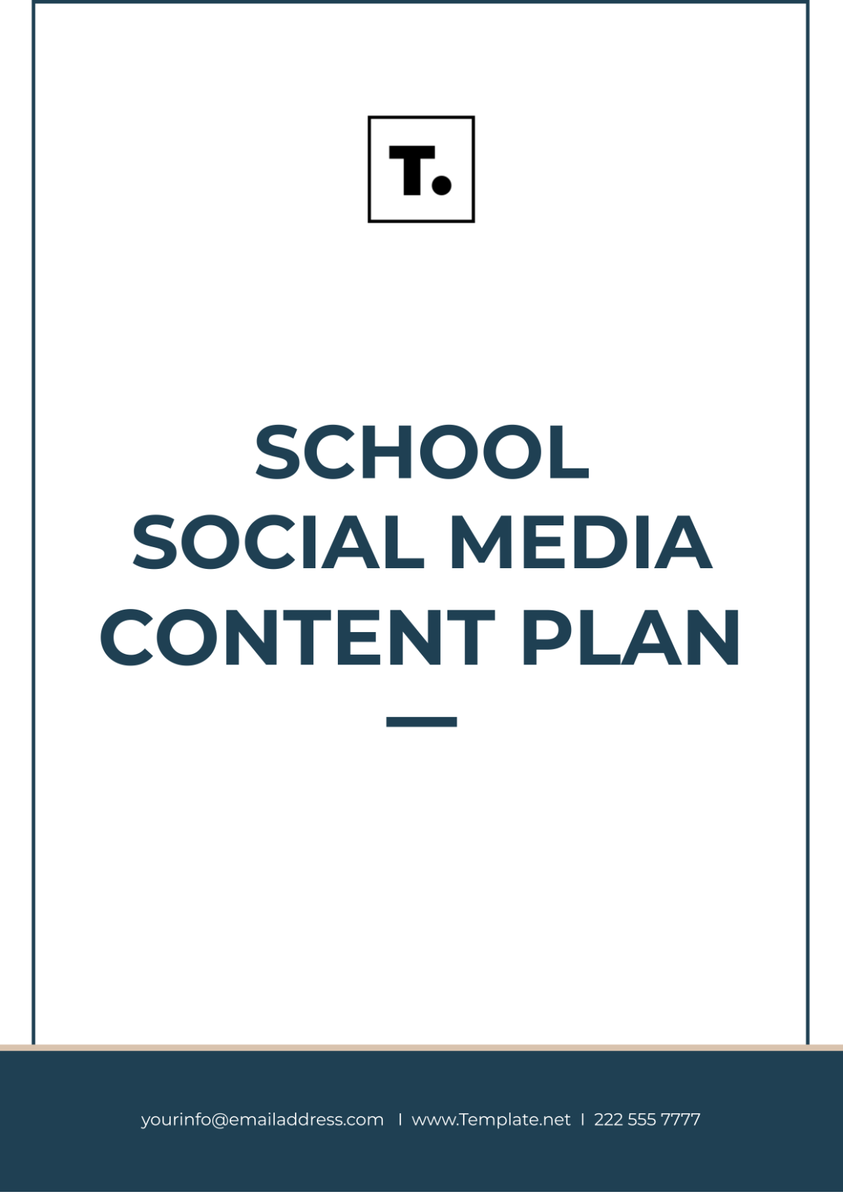 School Social Media Content Plan Template