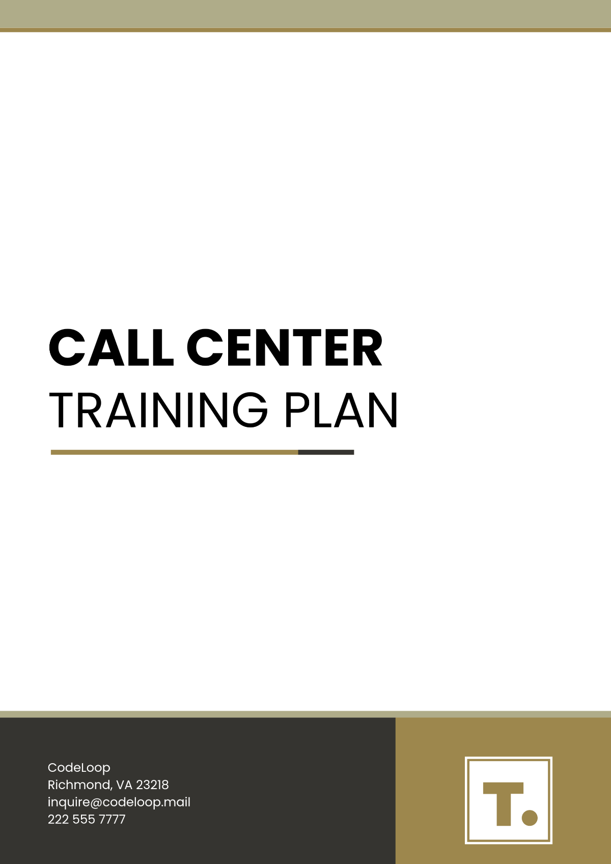 Call Center Training Plan Template - Edit Online & Download