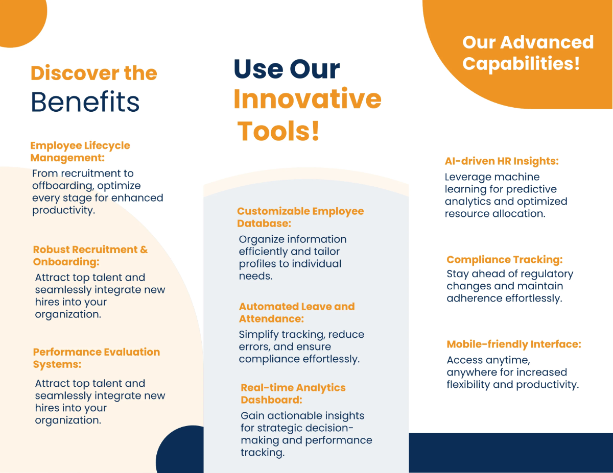 Free HR Management Brochure Template to Edit Online