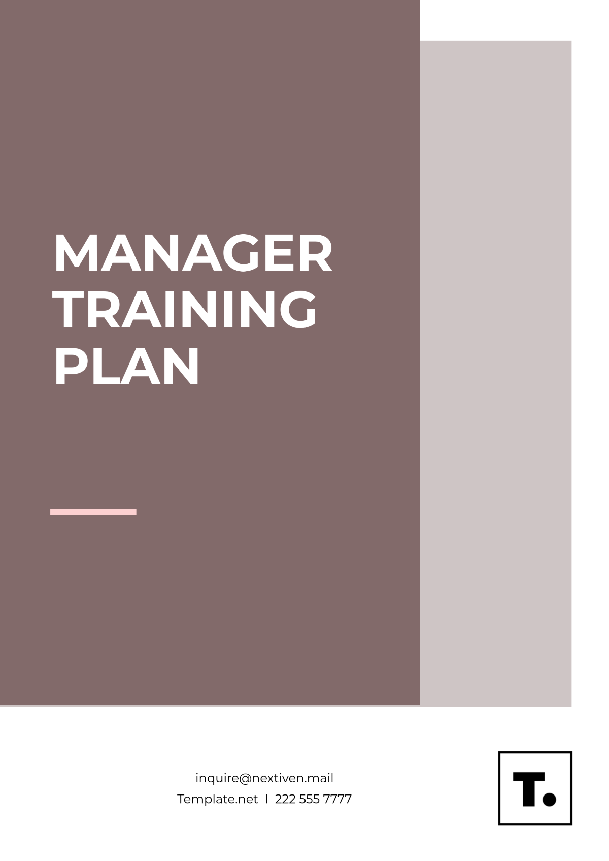 Manager Training Plan Template - Edit Online & Download