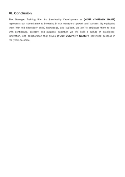 Free Manager Training Plan Template to Edit Online