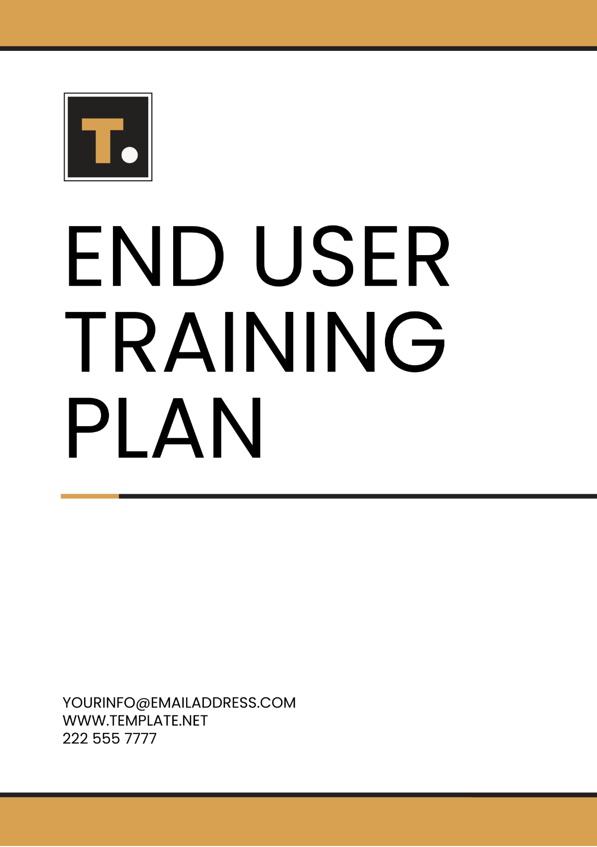 End User Training Plan Template