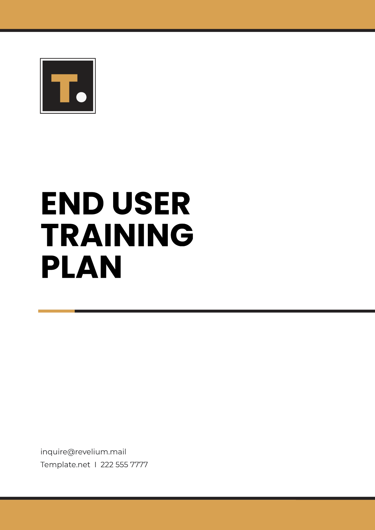 End User Training Plan Template - Edit Online & Download