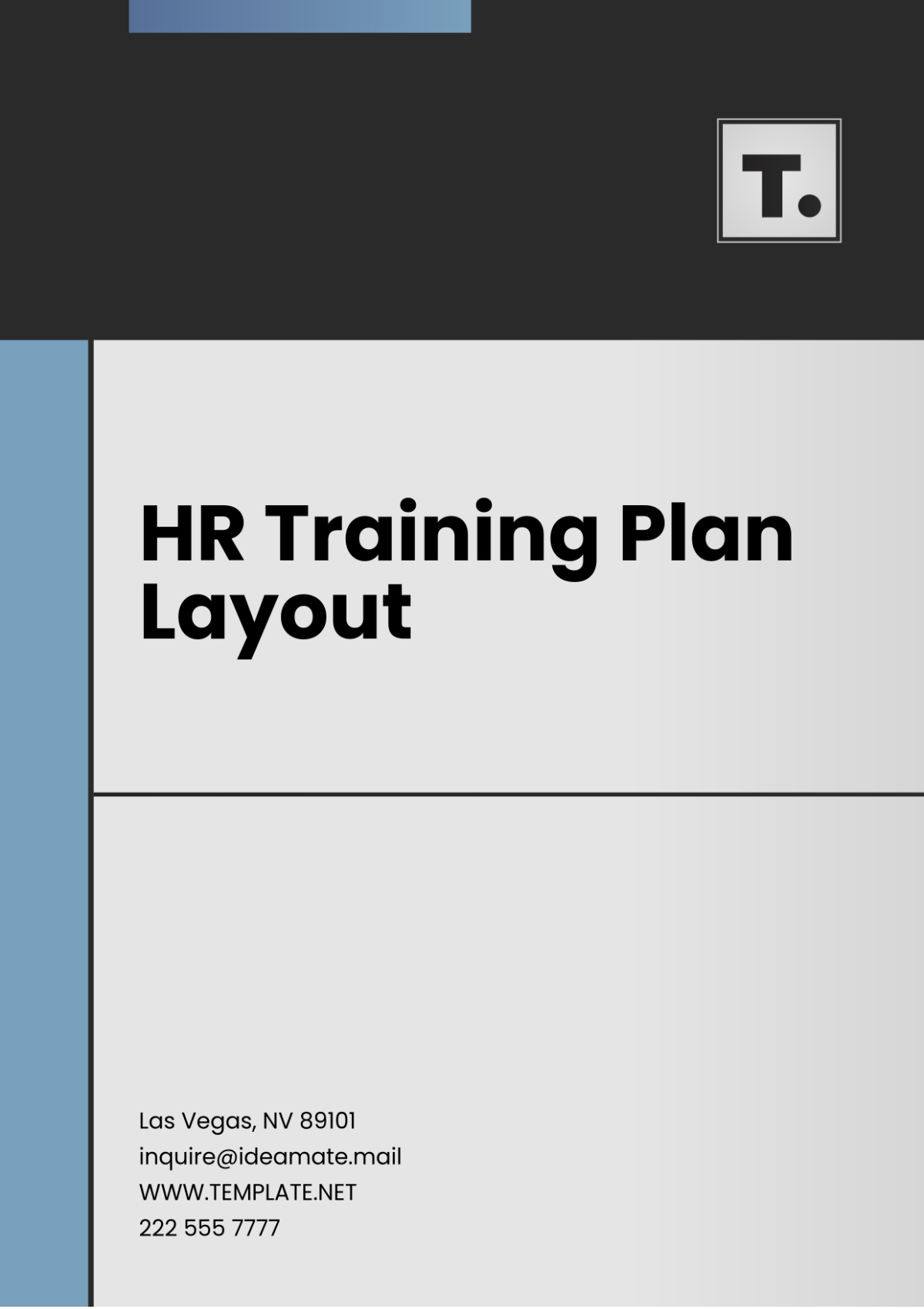 Free HR Training Plan Layout Template