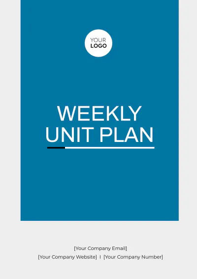 Free Weekly Unit Plan Template to Edit Online