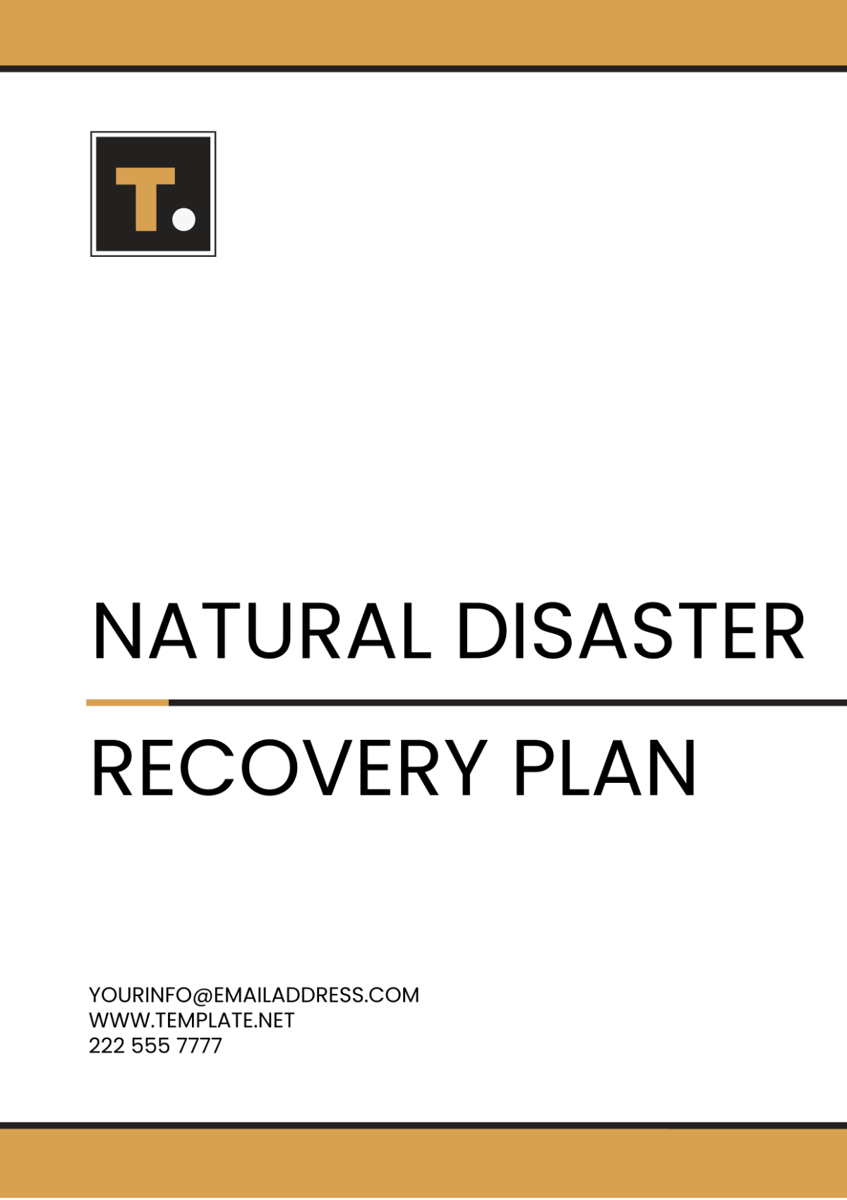 Natural Disaster Recovery Plan Template